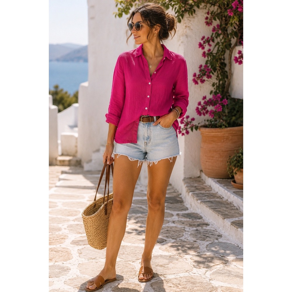 Lauren Ralph Lauren Fuchsia Button-Down Shirt